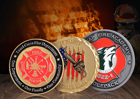 Custom Firefighter Challenge Coins for sale